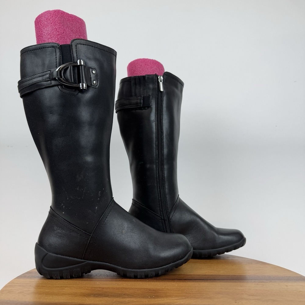Womens Spring Step Albany Black Faux Leather‎ Casual Comfort Tall Boots Size 37
